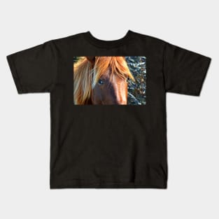 Assateague Pony Eyes Kids T-Shirt